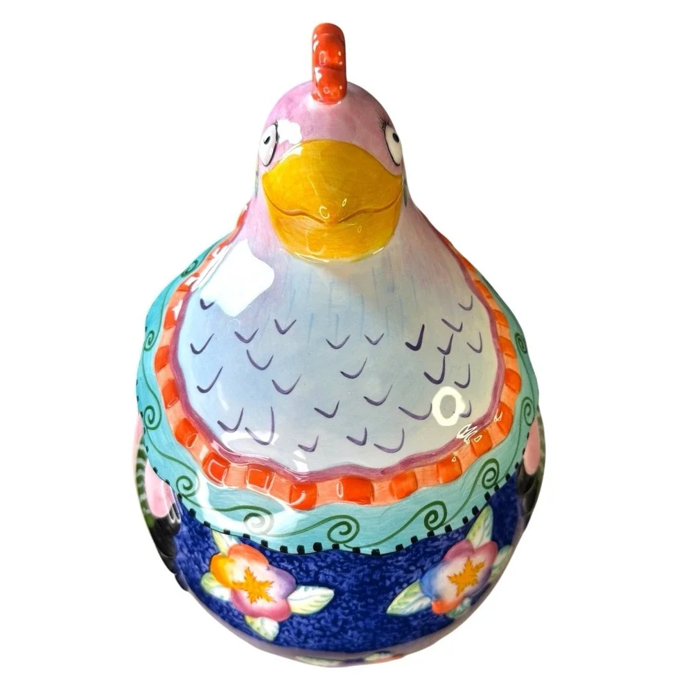*RARE* Vitange Fitz & Floyd Gypsy Chicken Cookie‎ Jar 10 3/4
